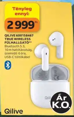 Auchan QILIVE 600158467 TRUE WIRELESS FÜLHALLGATÓ ajánlat