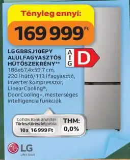 Auchan LG GBBSJ10EPY ALULFAGYASZTÓS HŰTŐSZEKRÉNY ajánlat