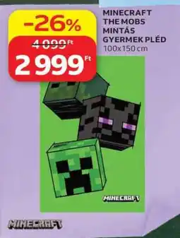 Auchan MINECRAFT THE MOBS MINTÁS GYERMEK PLÉD ajánlat