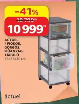 Auchan ACTUEL 4 FIÓKOS, GÖRGŐS, MŰANYAG-TÁROLÓ ajánlat