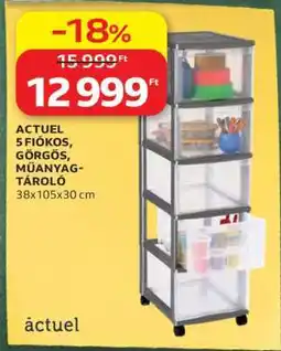Auchan ACTUEL 5 FIÓKOS, GÖRGŐS, MŰANYAG-TÁROLÓ ajánlat