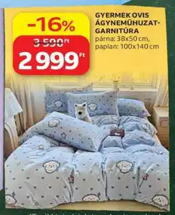 Auchan GYERMEK OVIS ÁGYNEMŰHUZAT-GARNITÚRA ajánlat