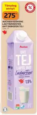 Auchan Auchan Kedvenc Laktózmentes UHT Dobozos Tej ajánlat