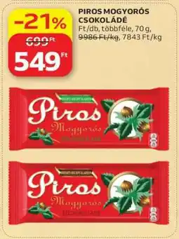 Auchan Piros Mogyorós Csokoládé ajánlat