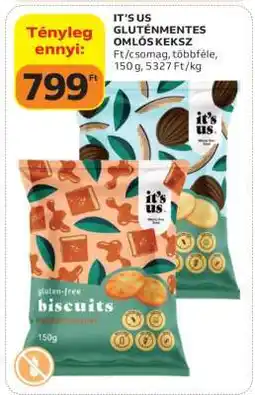 Auchan IT'S US GLUTÉNMENTES OMLÓS KEKSZ ajánlat