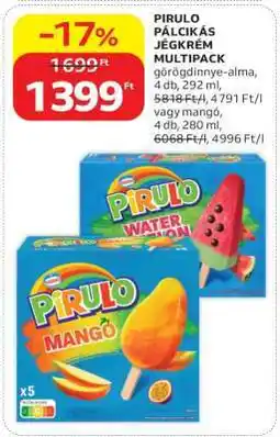 Auchan PIRULO PÁLCAKÁS JÉGKRÉM MULTIPACK ajánlat