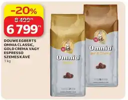Auchan Douwe Egberts Omnia Classic, Gold Crema vagy Espresso Szemes Kávé ajánlat
