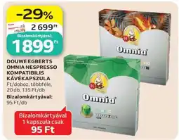 Auchan Douwe Egberts Omnia Nespresso Kompatibilis Kávékapszula ajánlat