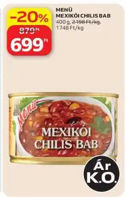 Auchan MENÜ MEXIKÓI CHILIS BAB ajánlat