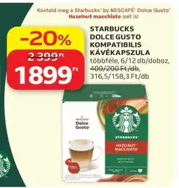 Auchan Starbucks Dolce Gusto Kompatibilis Kávékapszula ajánlat