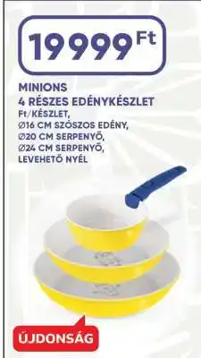Auchan MINIONS 4 RÉSZES EDÉNYKÉSZLET ajánlat