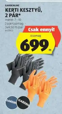 ALDI GARDENLINE KERTI KESZTYŰ, 2 PÁR ajánlat