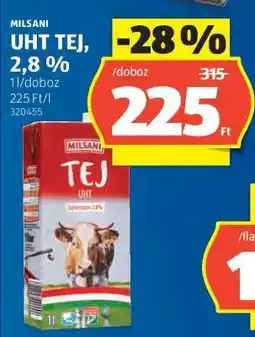 ALDI MILSANI UHT TEJ, 2,8% ajánlat