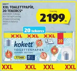 ALDI Kokett XXL Toalettpapír, 20 Tekercs ajánlat