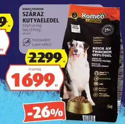 ALDI ROMEO PRÉMIUM SZÁRAZ KUTYAELEDEL ajánlat