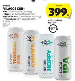 ALDI BORSODI Világos sör ajánlat