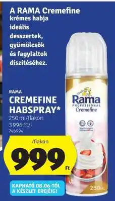 ALDI Rama Cremefine Habspray ajánlat