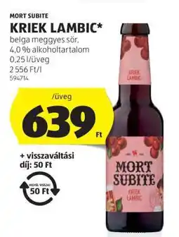 ALDI MORT SUBITE KRIEK LAMBIC ajánlat