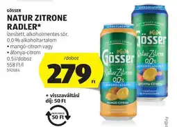 ALDI Gösser Natur Zitrone Radler ajánlat