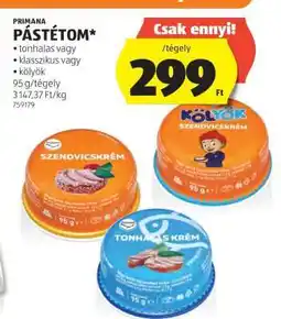 ALDI PRIMANA PÁSTÉTOM ajánlat
