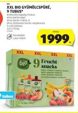 ALDI XXL BIO GYÜMÖLCSPÜRÉ, 9 TUBUS ajánlat
