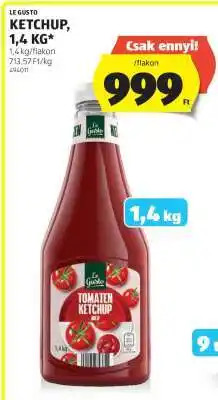 ALDI LE GUSTO KETCHUP, 1,4 KG ajánlat
