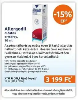 Benu Gyógyszertárak Allergodil ajánlat