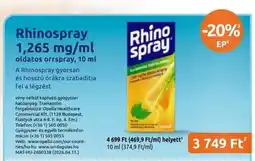 Benu Gyógyszertárak Rhinospray 1,265 mg/ml ajánlat