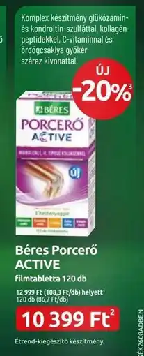 Benu Gyógyszertárak Béres Porcerő ACTIVE ajánlat