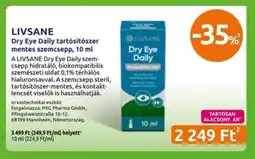 Benu Gyógyszertárak LIVSANE Dry Eye Daily tartósítószer mentes szemcsepp, 10 ml ajánlat