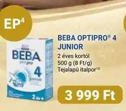 Benu Gyógyszertárak BEBA OPTIPRO 4 JUNIOR ajánlat