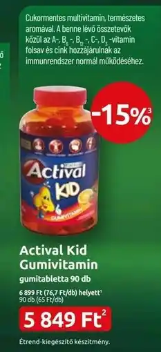 Benu Gyógyszertárak Actival Kid Gumivitamin ajánlat