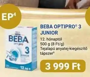 Benu Gyógyszertárak BEBA OPTIPRO 3 JUNIOR ajánlat