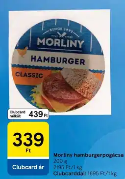 Tesco Morliny hamburgerpogácsa ajánlat