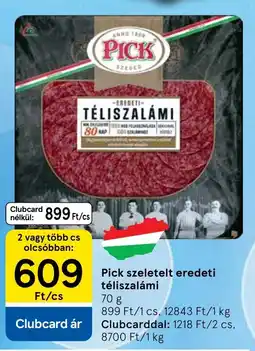Tesco Pick szeletelt eredeti téliszalámi ajánlat