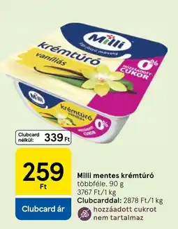 Tesco Milli mentes krémtúró többféle ajánlat