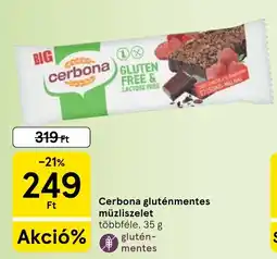 Tesco Cerbona gluténmentes müzliszelet többféle ajánlat