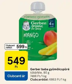 Tesco Gerber baba gyümölcspüré ajánlat