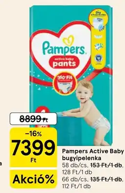 Tesco Pampers Active Baby bugyipelenka ajánlat