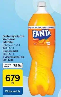 Tesco Fanta vagy Sprite szénsavas üdítőital ajánlat