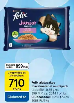Tesco Felix alutasakos macskaeledel multipack ajánlat