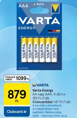 Tesco Varta Energy ajánlat