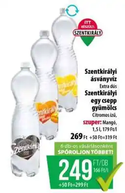 Coop SZENTKIRÁLYI Ásványvíz ajánlat