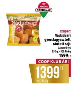 Coop Nádudvari gyorsfagyasztott rántott sajt ajánlat