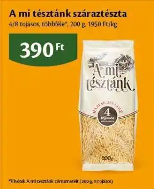 A mi tésztánk száraztészta