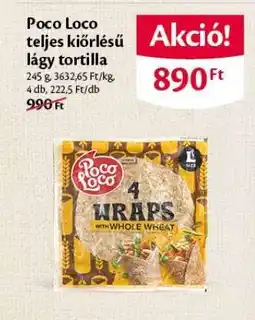 EcoFamily POCO LOCO TELJES KIŐRLÉSŰ LÁGY TORTILLA ajánlat