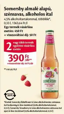 EcoFamily Somersby almale alapú szénsavas, alkoholos ital ajánlat