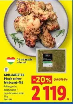 Lidl Grillmeister Pácolt csirke-felsőcomb-filé ajánlat
