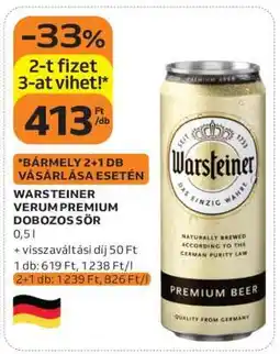 Auchan Warsteiner Verum Premium Dobozos Sör ajánlat