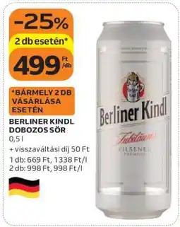 Auchan Berliner Kindl Dobozos Sör ajánlat